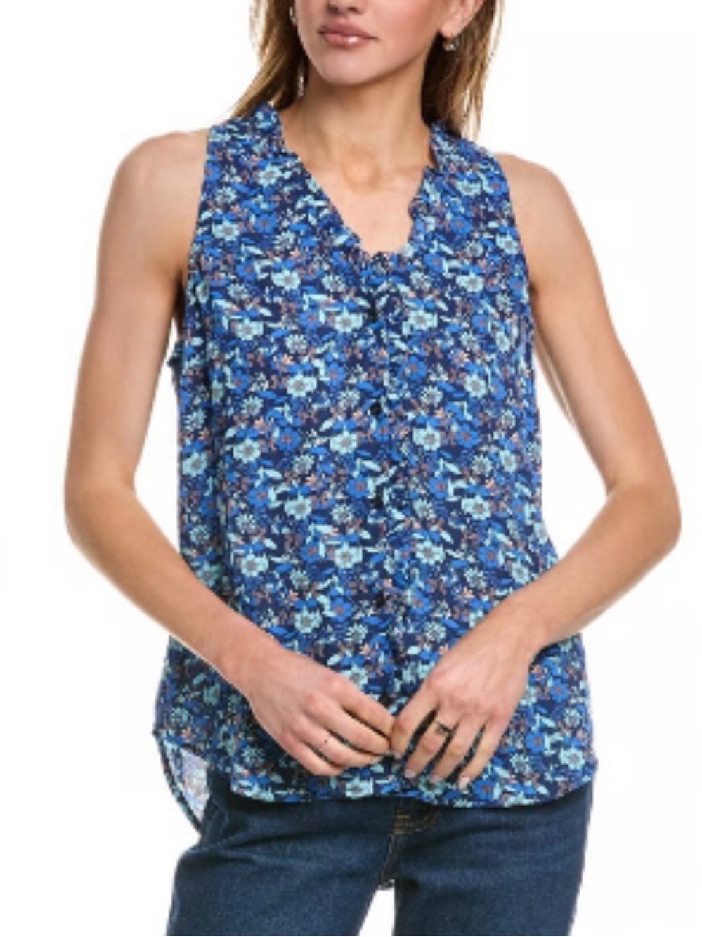 Cabi Women's Take Two Top, blue floral